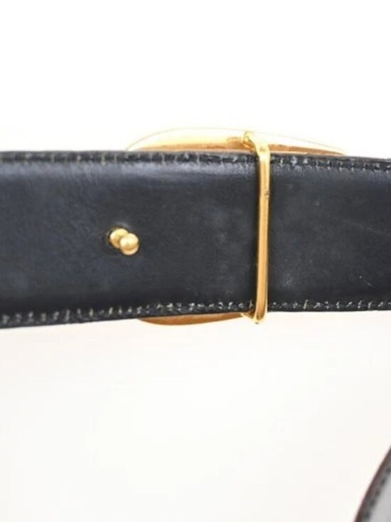 GUCCI G Logo Belt 70/28 Leather Brown Blue GHW Italy 66KC646 main image 5